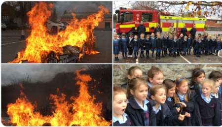 Year 2 recreate the Great Fire of London