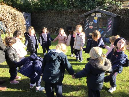 Our Nursery girls connect with nature